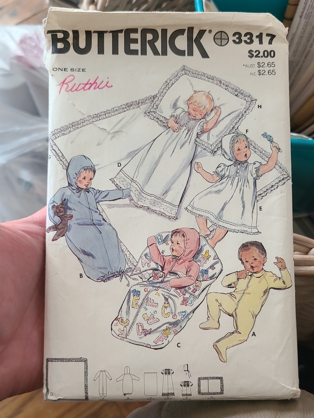vintage 1986 Butterick 3317 Infant Layette & Christening Package sewing pattern